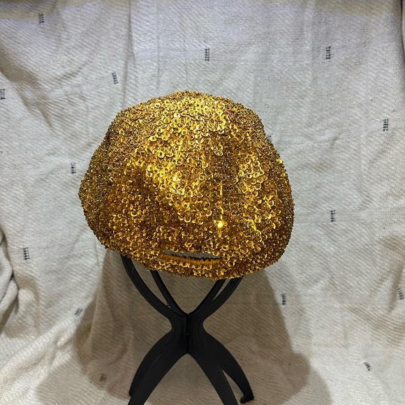 Vintage Flying Elephants Gold Beaded And Sequined Hat (b6) - Picture 3 of 8